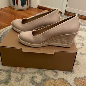 J. Crew Canvas Espadrille Wedges Size 8